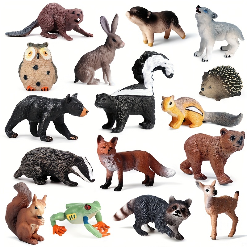 D-GROEE Mini Animal Toys Jungle Zoo Animals Figures Wild Plastic Animals  Wild Animal Figurines Miniature for Toddlers Kids Gift Animal Themed Xmas  Tree Pendant Party Supplies Decorations 