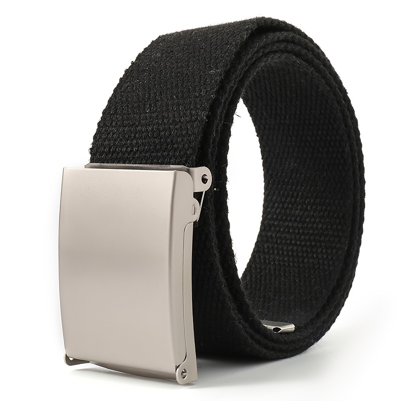 HDE Checkered Belt for Boys Men Black Flip Top Buckle Military Canvas Web  Belts 