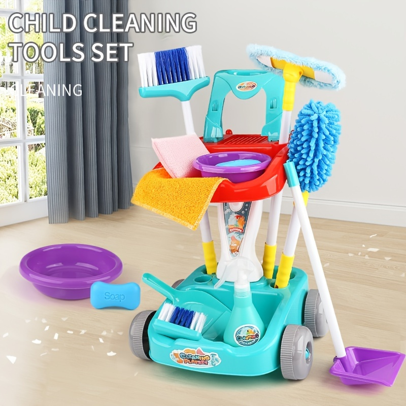 Fingere giocare giocattolo aspirapolvere giocattolo per bambini pulizie  pulizia carrello giocare set mini pulizia C