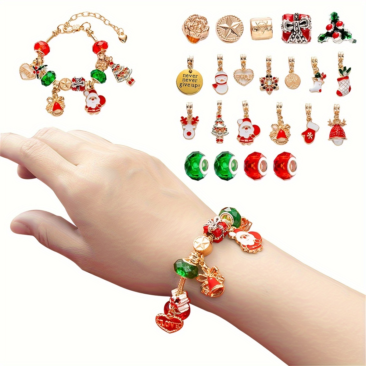  Kit de pulseras de dijes para niñas, kit de fabricación de  joyas con cuentas de pulsera de Mickey Mouse para pulsera Pandora, dijes de  joyería, pulseras para hacer joyas y manualidades