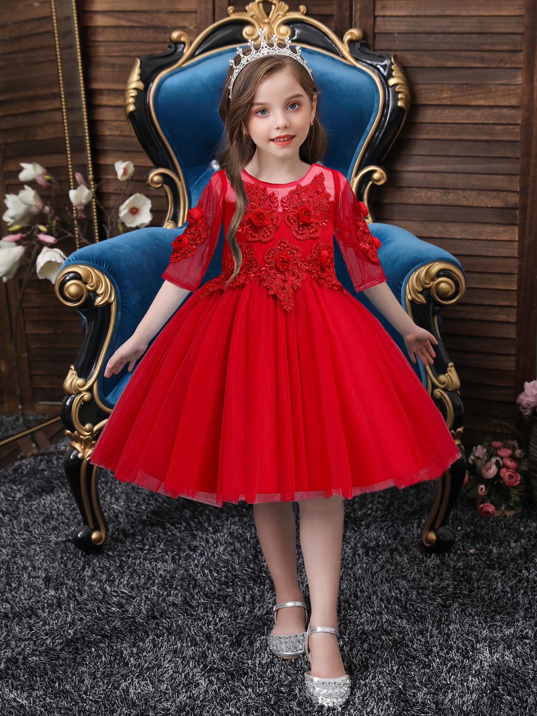 Gown for kids on sale red