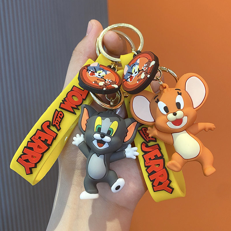 Cute Panda Kawaii Anime Car Keychain, Animated Funny Animal Car Key Chain Accessories Car Gift for Girls Boy Lovers,Bag Accessories,Temu