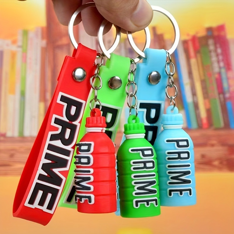 Prime Energy Drink Keychain Cool Alloy Key Chain Ring Purse Bag Backpack Charm Car Hanging Pendant Gift,Temu