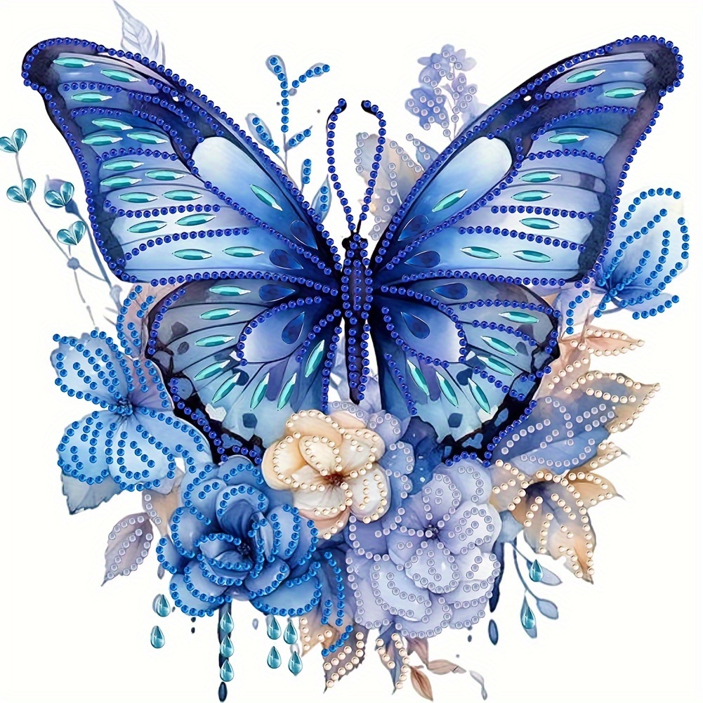 Diy Acrylic Painting Kit Butterfly And Flower Oil Painting - Temu