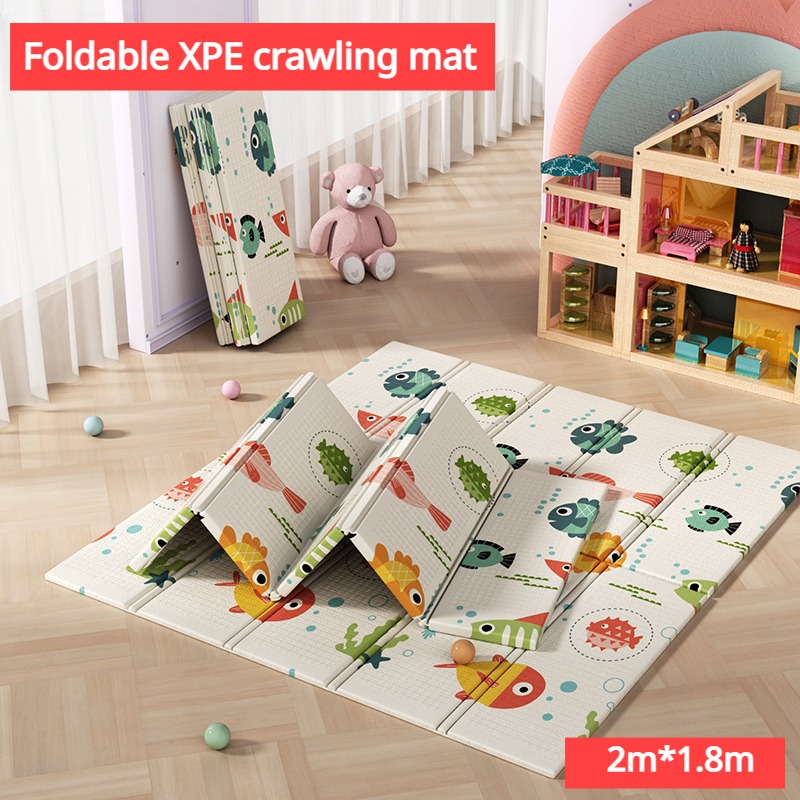 Gran alfombra de juego para bebés acolchada de espuma impermeable, Reversible y plegable, Alfombra de juego de espuma para bebés segura y  gruesa