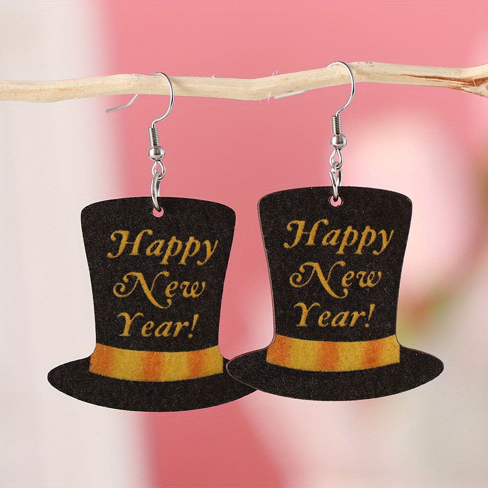 2024 Happy New Year Earrings New Year Party Gifts - Temu