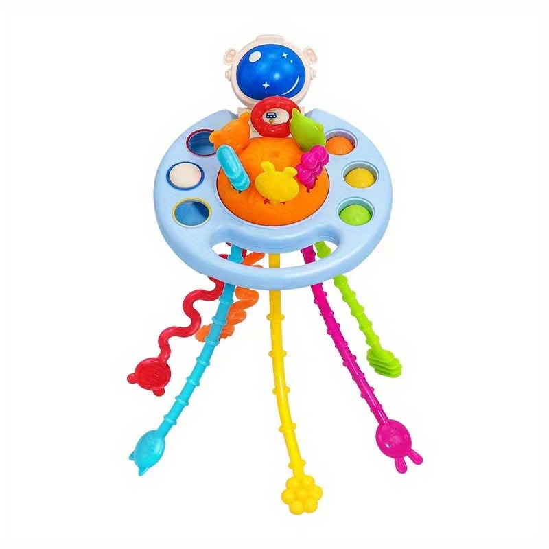 Montessori - Juguetes de viaje para bebés de 1 año, cuerda de tracción  OVNI, juguete sensorial para bebés de 6 a 12 meses, juguete de viaje para  niños