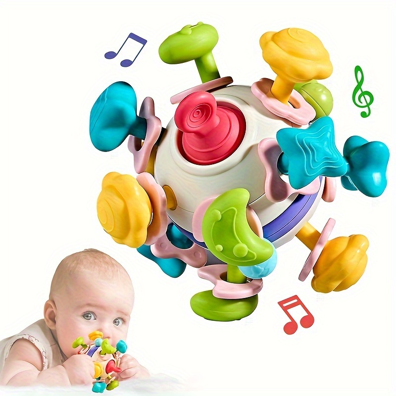 9pcs Baby First Rattle Teether Toy Gift Set with Storage Box for Infant  Newborn Baby Boy 0 3 6 9 12 18Month Blue