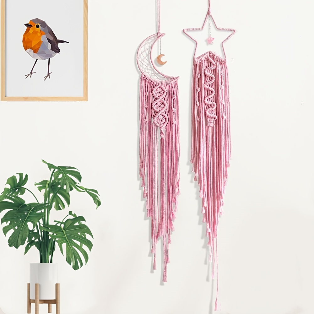 Diy Dream Catcher Making Kit, Macrame Dream Catcher Craft Supplies For Kids  Bedroom Wall Decor Nursery Baby Room Hanging Wedding Ornaments Party Handm