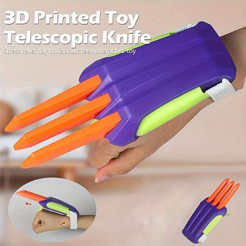 3d Printed Fidget Claw Folding Radish Knife Gun Toy Plastic - Temu