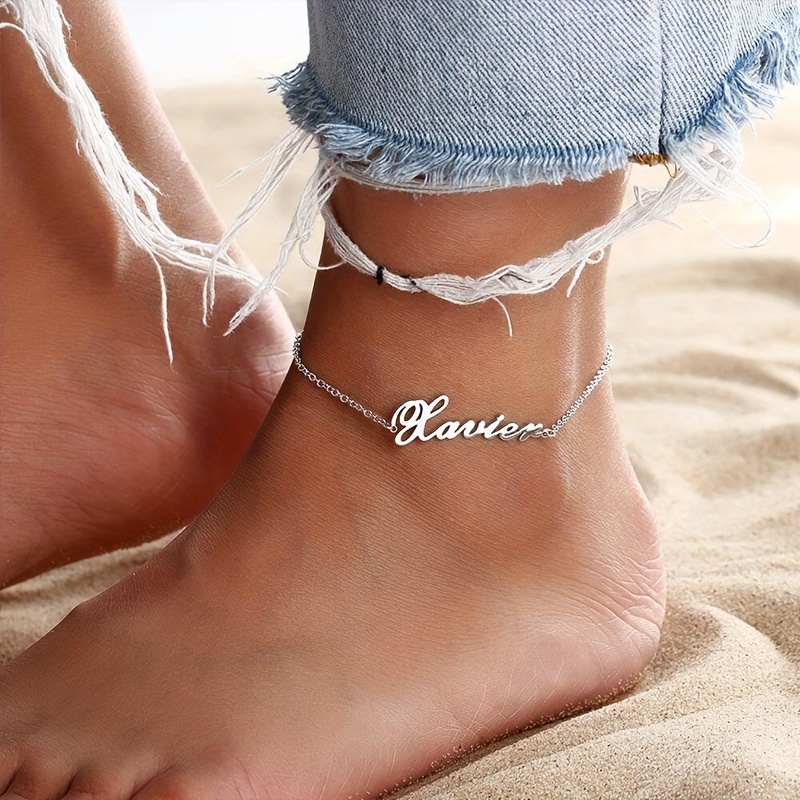 Personalized name sale anklets cheap