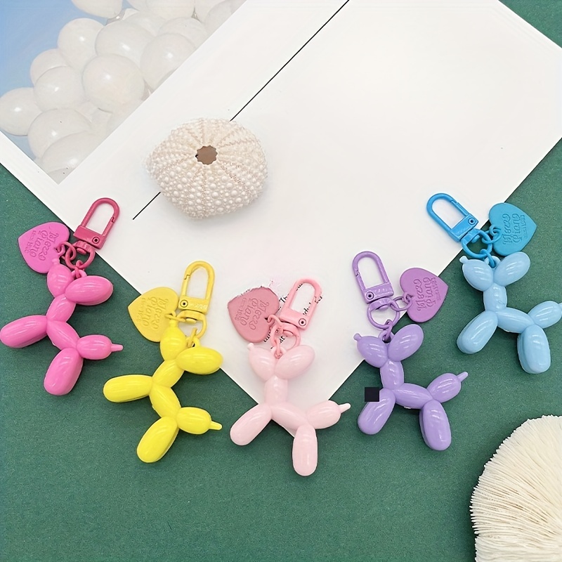 1 Pcs Jelly Balloon Dog Design Keychain for Women, Cute Girls Key