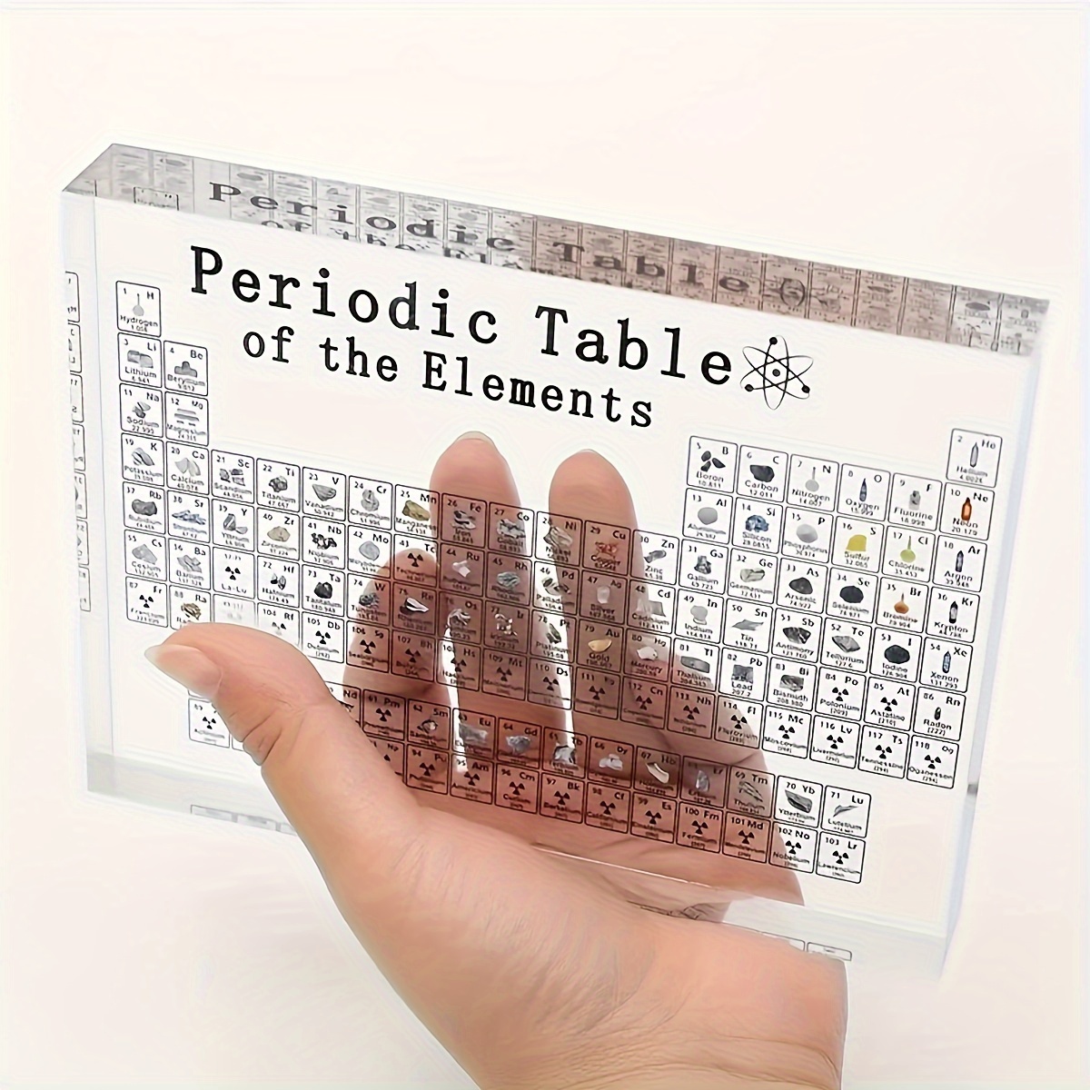 Tabla periódica con elementos reales en el interior, tabla periódica con elementos  reales, muestra de elementos, para estudiantes, profesores, químicos,  regalos de Navidad, elementos reales, 4 piezas