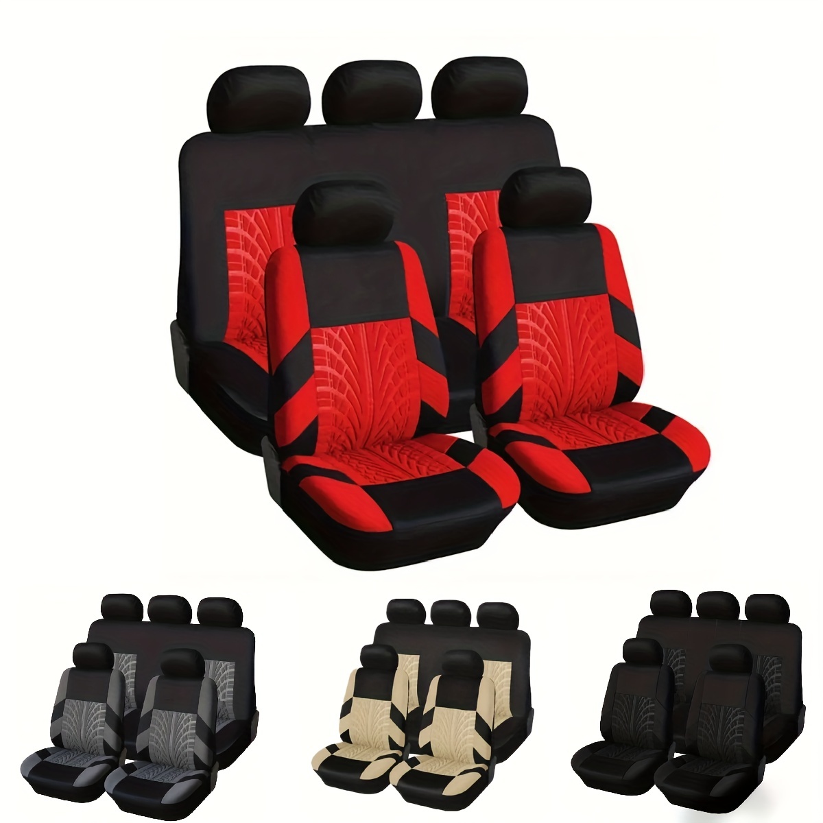 Front Pair Car Seat Covers Breathable Polyester Split - Temu