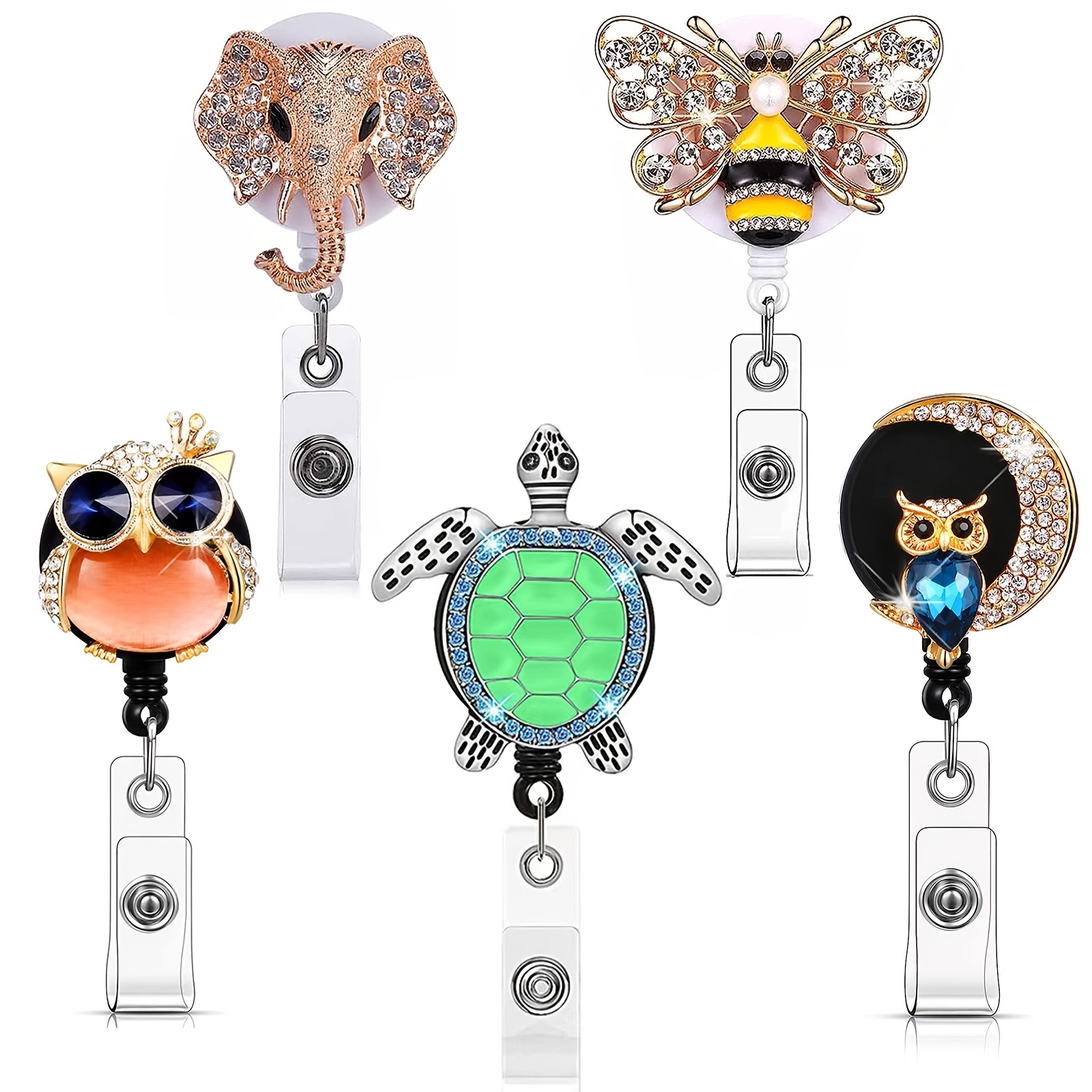 Stitch Disney Stained Glass Retractable ID Card Badge Reel with Alligator  Clip Name Nurse Decorative Badge Holder Clip on Card Holders : :  Office Products