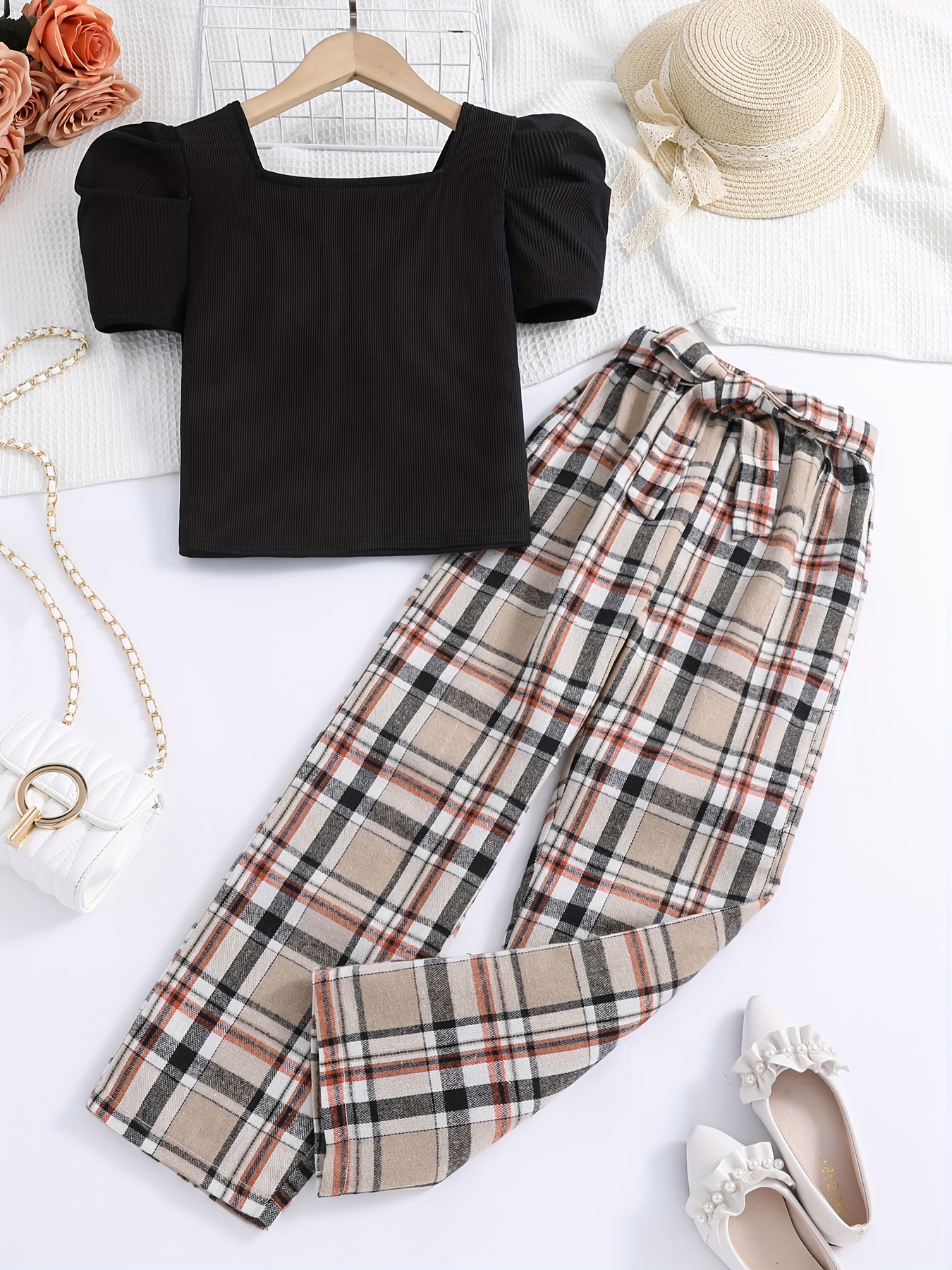 Plaid square hot sale pants