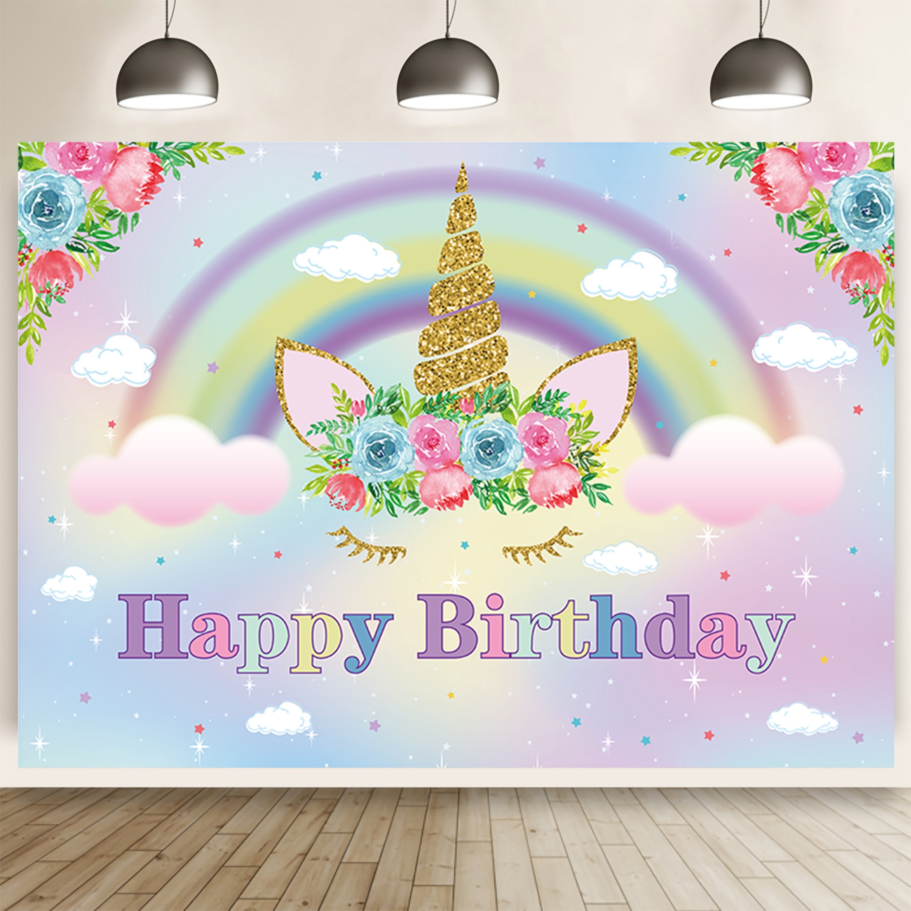 Rainbow Unicorn Backdrop Magical Rainbow Unicorn Birthday - Temu