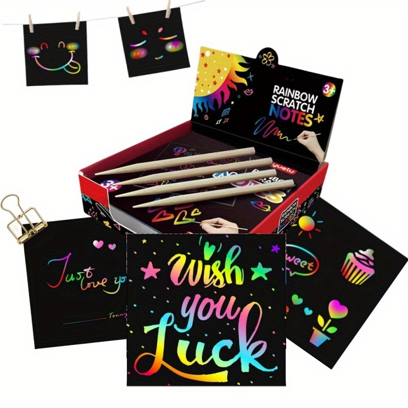 ZMLM Scratch Art Party-Favor Notebook 16 Pack Rainbow Mini Scratch Note  Bulk