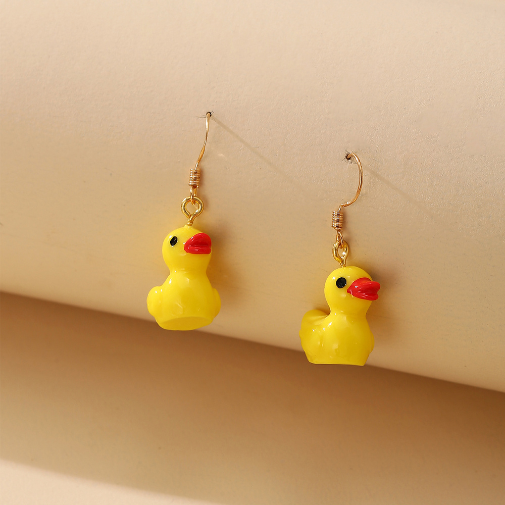 6 Pairs Rubber Duck Earrings Cute Ducky Earrings for Women Girls Resin Dangle Drop Earring Aesthetic Earring Jewelry Gifts