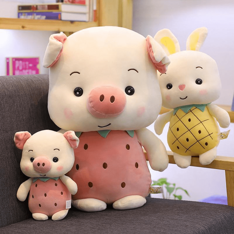 50cm Peluche cochon & lapin jouet apaisant pour bébé w pig milk