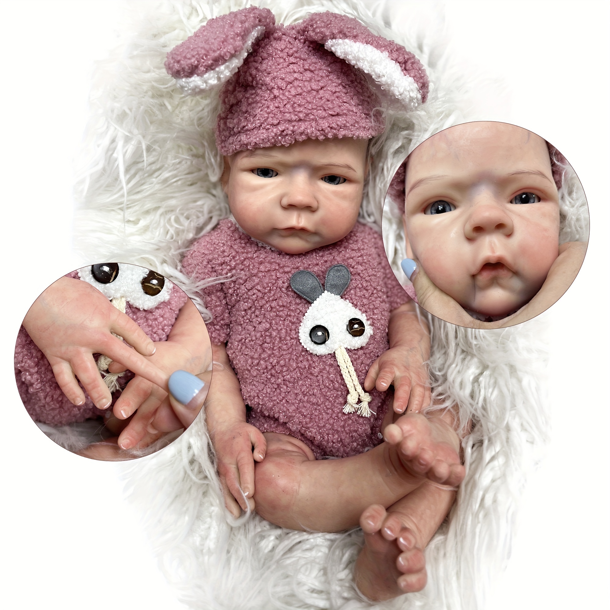 Muñecas de bebé Reborn realistas, de cuerpo suave, de 22 pulgadas, muñecas  de bebé recién nacidas realistas de silicona de cuerpo completo con kit de