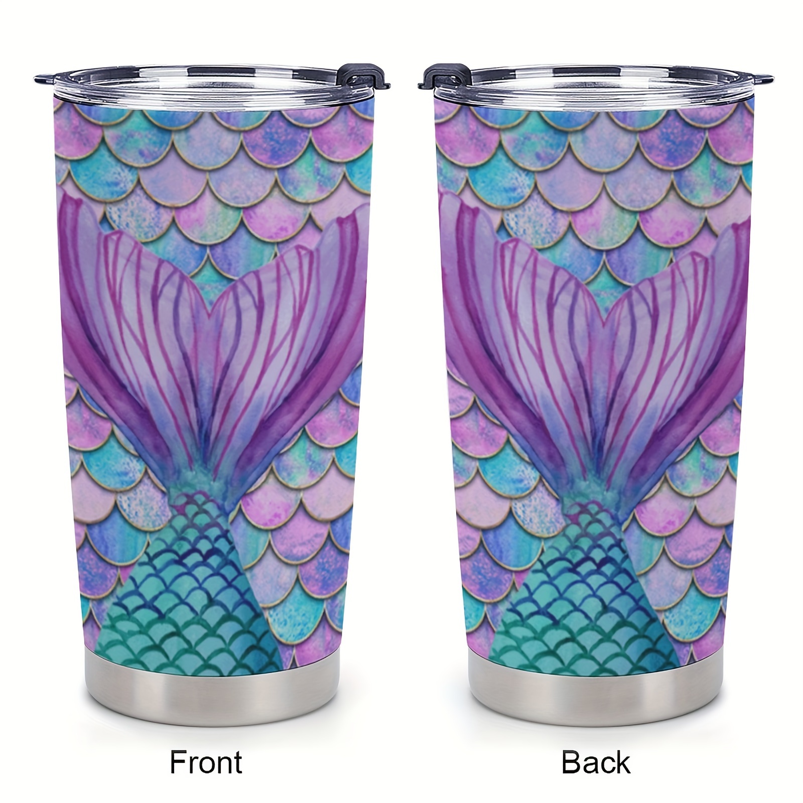 Portable Double Layer Mermaid Straw Cup - Perfect For Summer Outdoors,  Camping & Gifts! - Temu