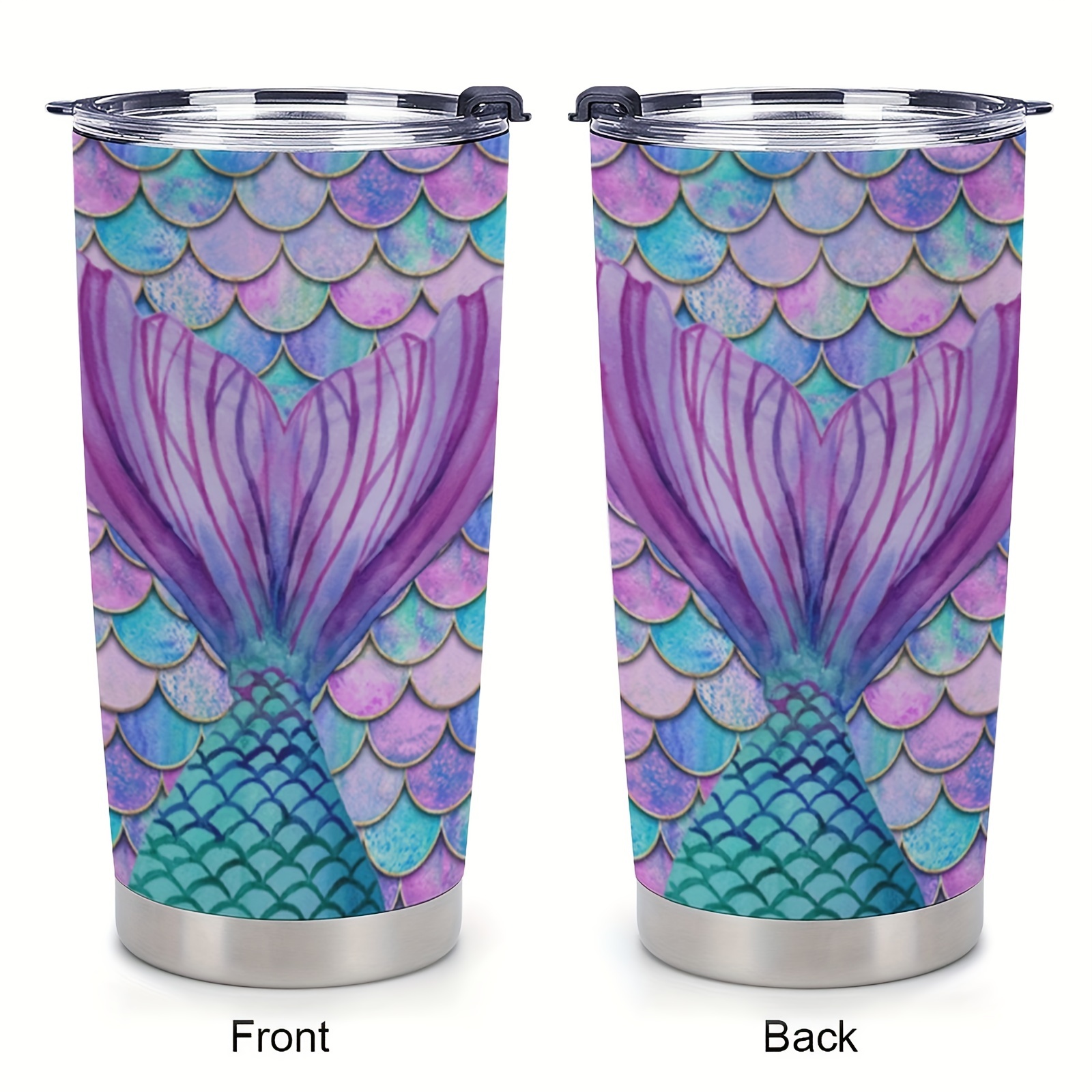 Pearl Mermaid Cup Portable Lovely Graient Cups Plastic - Temu