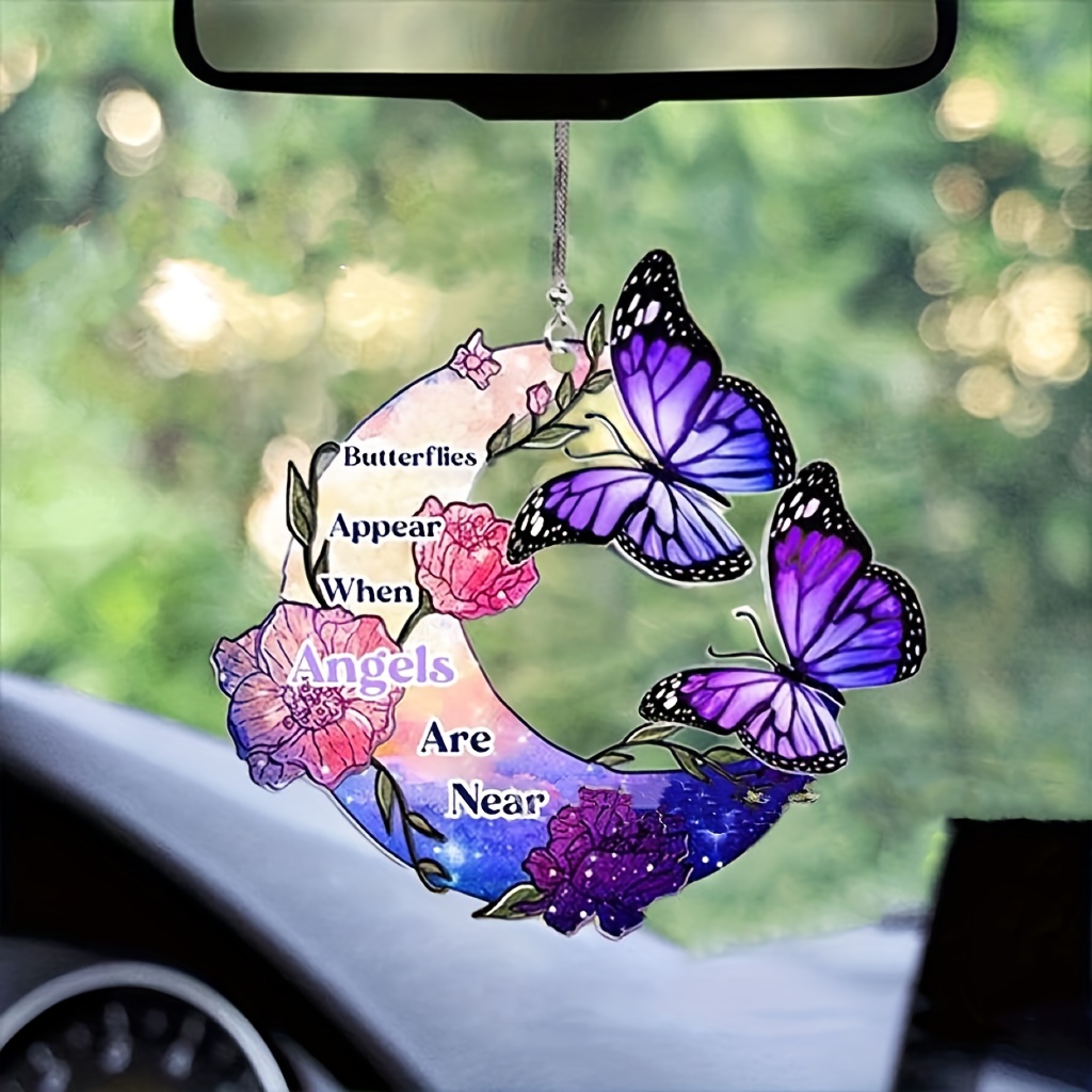 1 Stück Feder Lila Schmetterling Druck Auto Sicherheitsgurt - Temu