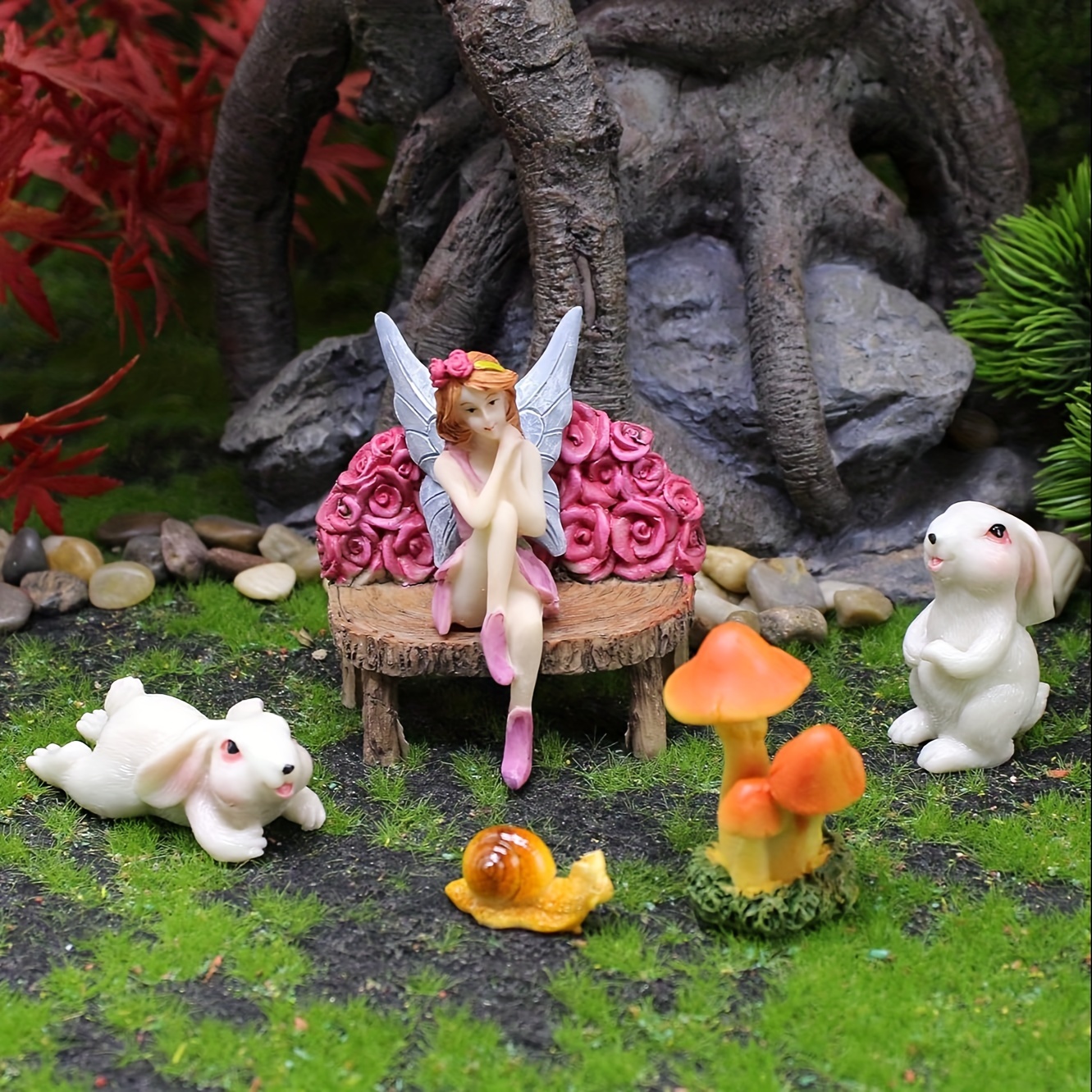4pcs Figuras Hadas En Miniatura Accesorios Jardín Hadas - Temu