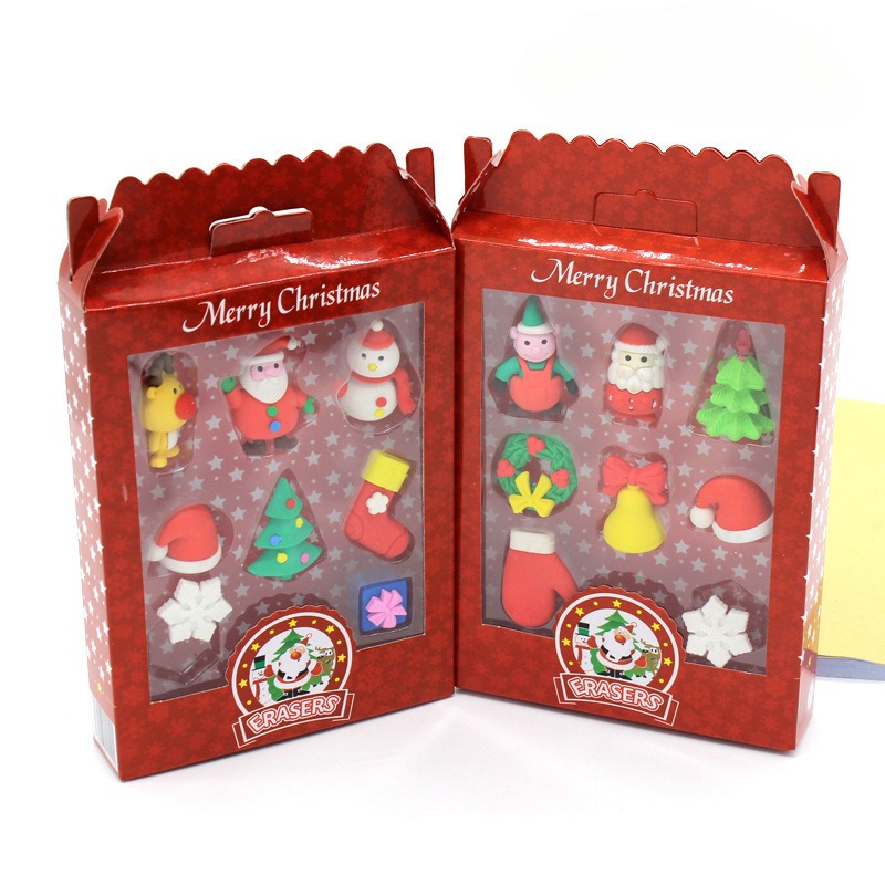 1 Box, Christmas Erasers, Learning Stationery Pencil Erasers