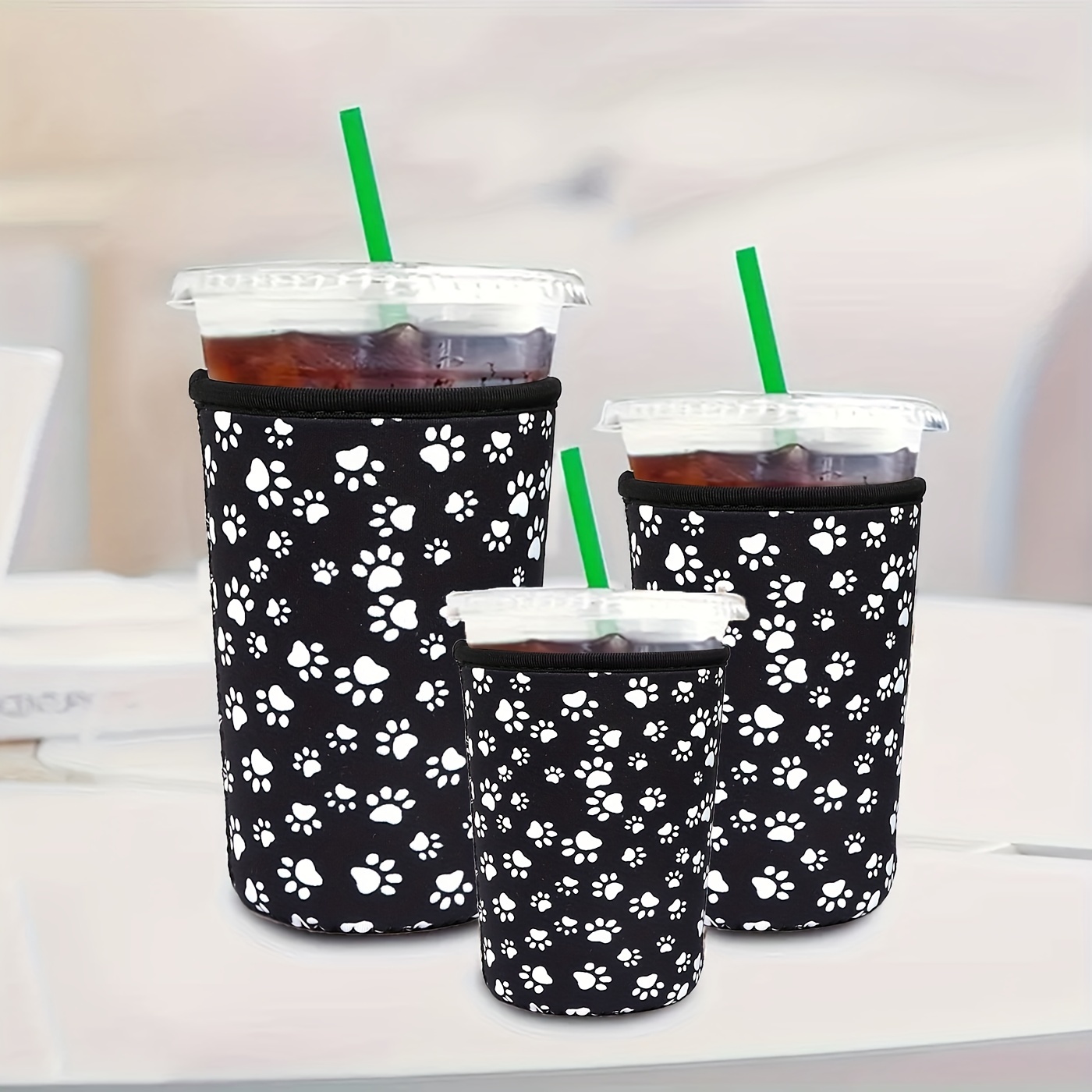 Reusable Iced Coffee Cup Sleeve Beverage Holder For Coffee 2 Pcs
