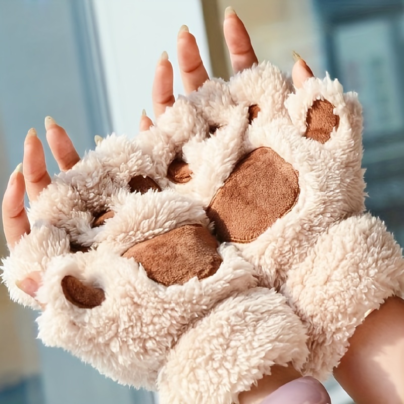 1Pair Cosplay Furry Paws Animal Claw Glove, Paw Mitts Winter, Furry Suits for Party Favors Adults Kids,Temu