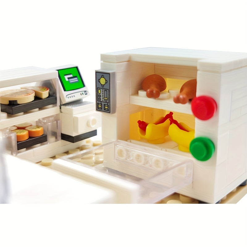 Moc Bakery Shop Building Bricks Oven Bricks City Bread - Temu