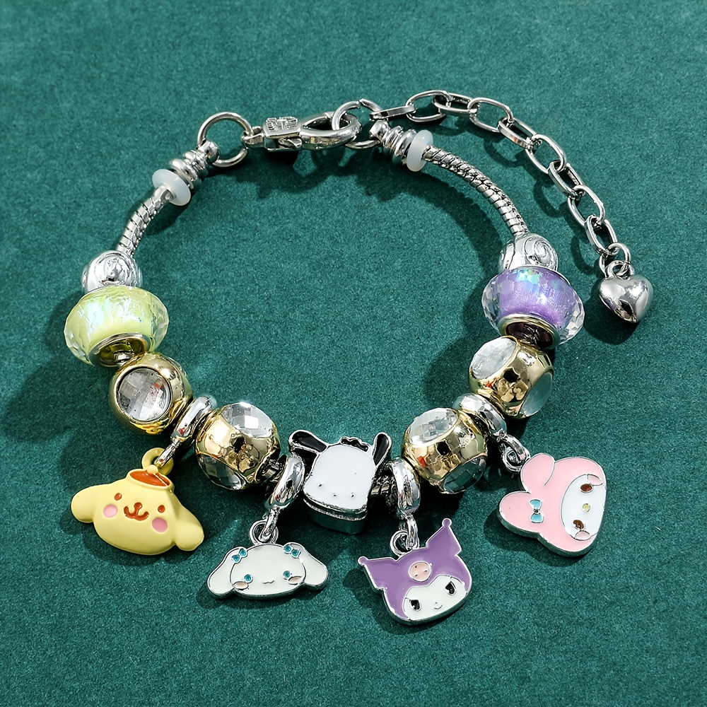 1pc Hello Kitty Anime Sanrio Charms Bracelet For Teen Girl, Kitty Cat Hand  Accessories Gifts