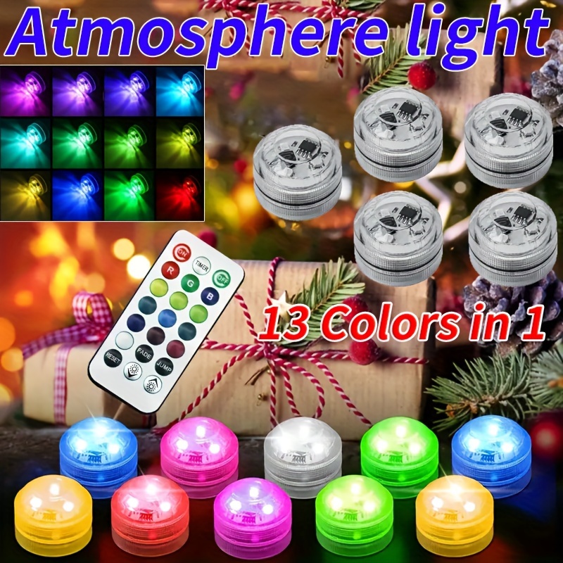 6pcs Luces Led Disco Batería Aaa 2 Controles Remotos Diseño - Temu