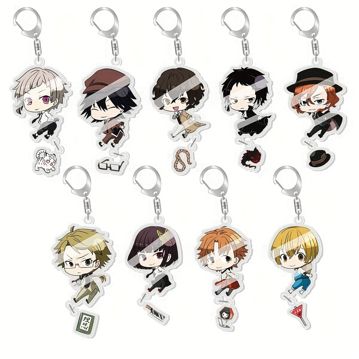 Cute Anime Haikyuu!! Keychain Cartoon Volleyball Boy Figure Key Chain Ring  For Men Accessories Bag Pendant Acrylic Keyring Gifts