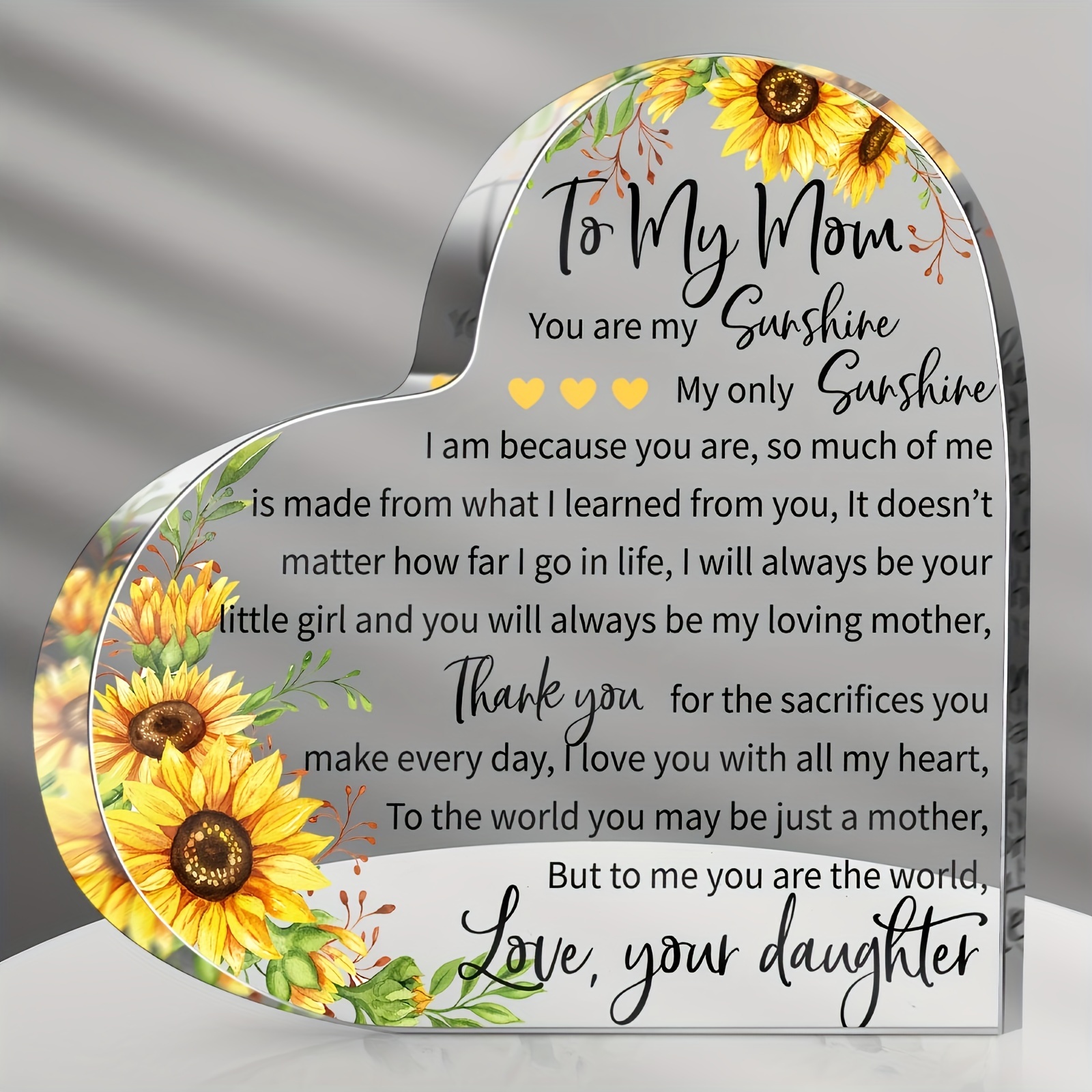 Mothers Day Gifts - Birthday Gifts for Mom & Mothers Day Gifts From  Daughter Son - Mom Tumbler Cup Mother''s Day Gifts For Mom - Stainless  Steel Sunflower Tumbler 20oz Mom Gifts