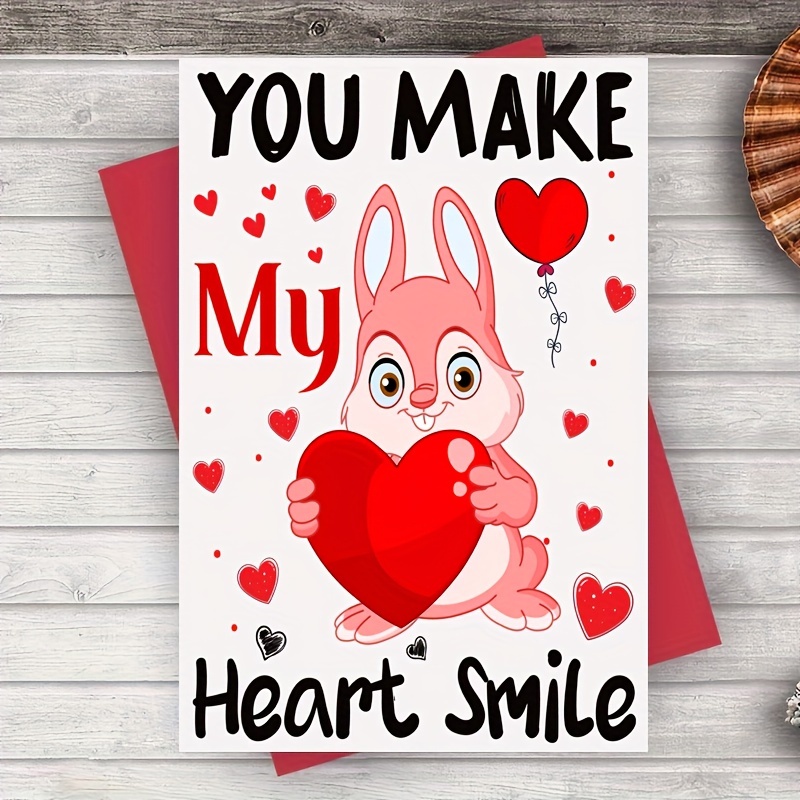 You Make My Heart Happy Greeting Card, Smiling Heart Valentine's
