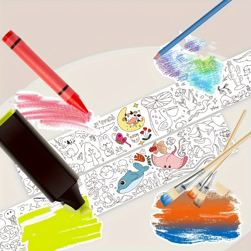 4pcs/6pcs Rotolo Pittura Disegno E Colorazione Bambini Carta