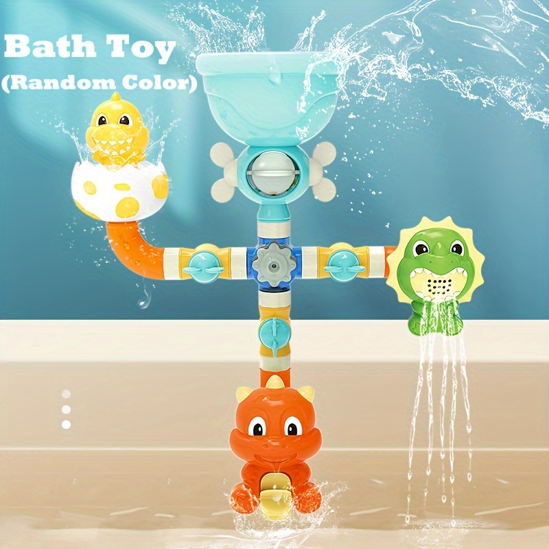  Juguetes de baño para niños pequeños de 1 a 3 años, juego  interactivo de juguete para bañera para bebé con rieles de pared, juguetes  de rueda de agua, juguetes para bañera