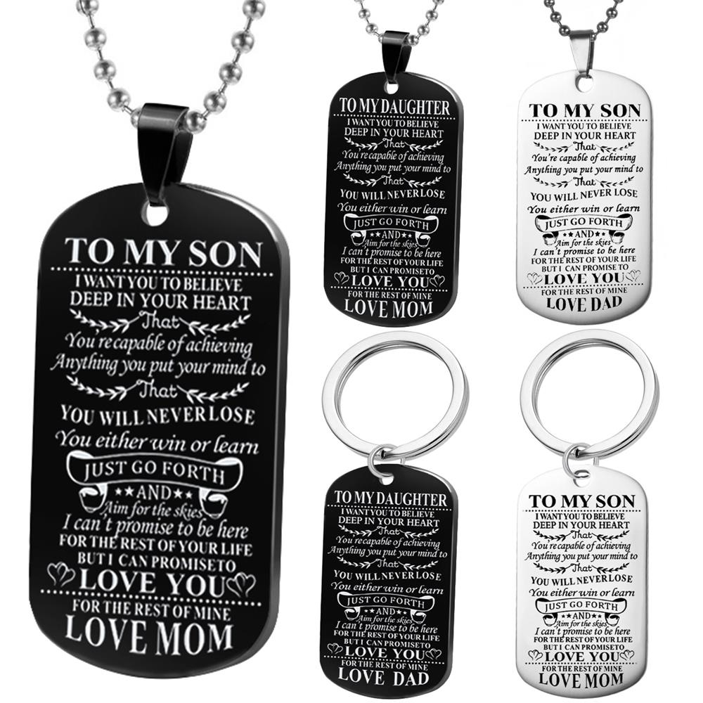 To My Son Dog Tag Necklace Military Unique Gifts Ideas from Dad I Want You  To Believe Deep In Your Heart Dog Tags for Men Father And Son Dog Tags