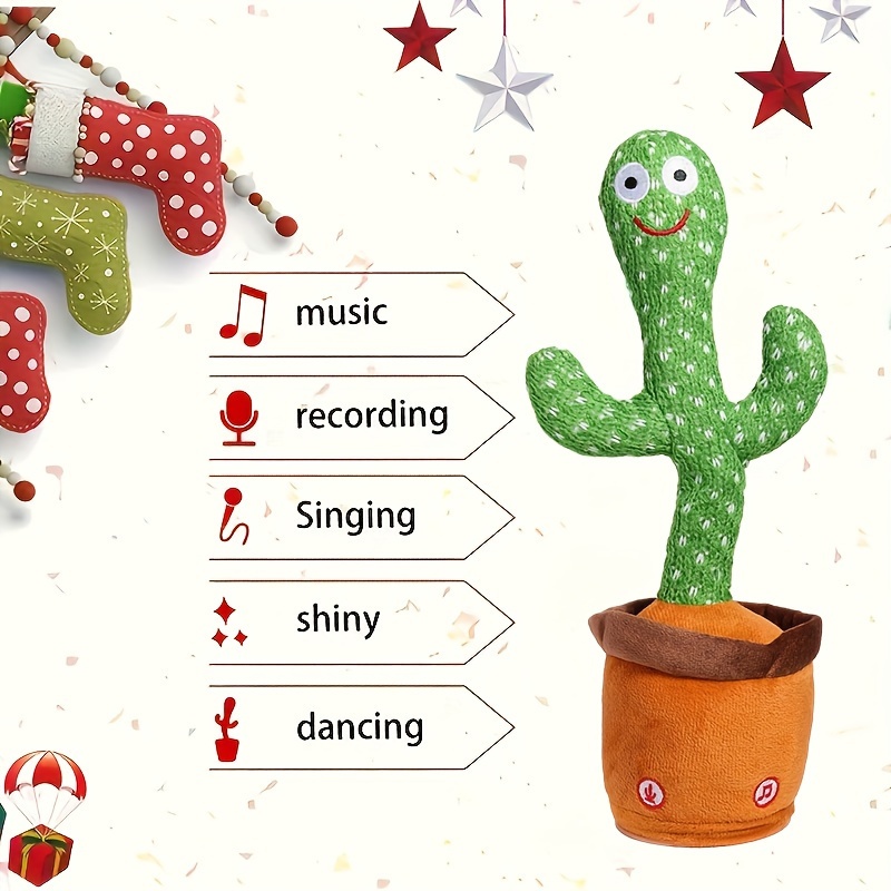 Juguetes para bebés, juguete de cactus que habla cantando para niños  pequeños de 3 a 6 años, imitando y repite lo que dices, cactus de felpa con