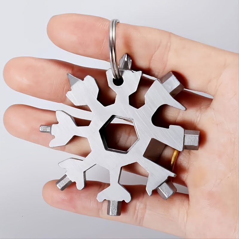 2 Pcs Snowflake Tools 18-in-1 Stainless Steel Snowflakes Multi-tool Fathers  Day Giftss for Husbands, Keychain Multitool New Tools and Gadgets Cool and  Unique Fathers Day Gift 
