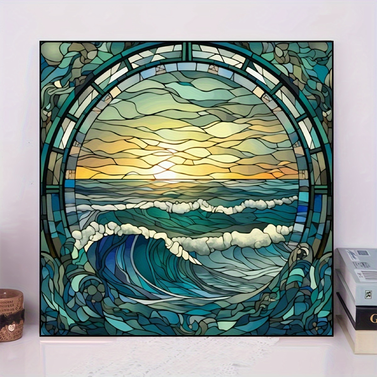 Diamond Art Beach,Diamond Painting Kits for Adults Beginner,Ocean Diamond  Painting Anime Beach Town for Gift Home Wall Decor 12x16inch