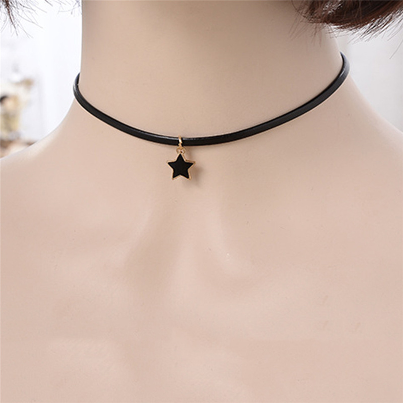 1pc Double Layers Black Moon Pendant Choker Necklace Halloween Decoration Gift for Women,Temu