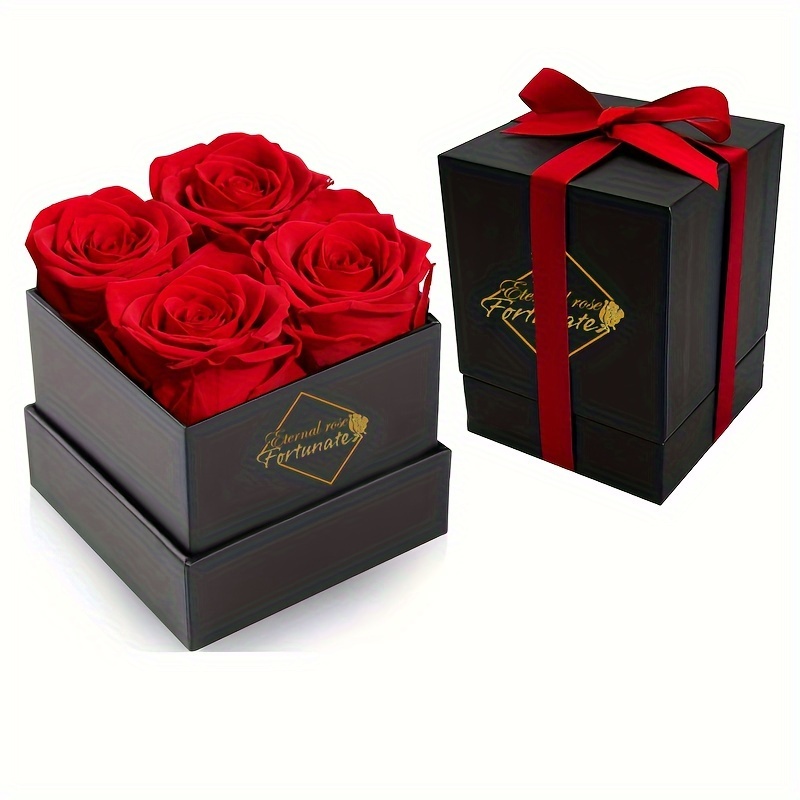 1pc Fortunate Flowers Eternal Roses In A Box Fresh Flowers Forever Rose Anniversary Valentine s Day Birthday Gifts For Women Preserved Roses Gifts For Mom Girlfriend Wife Grandma