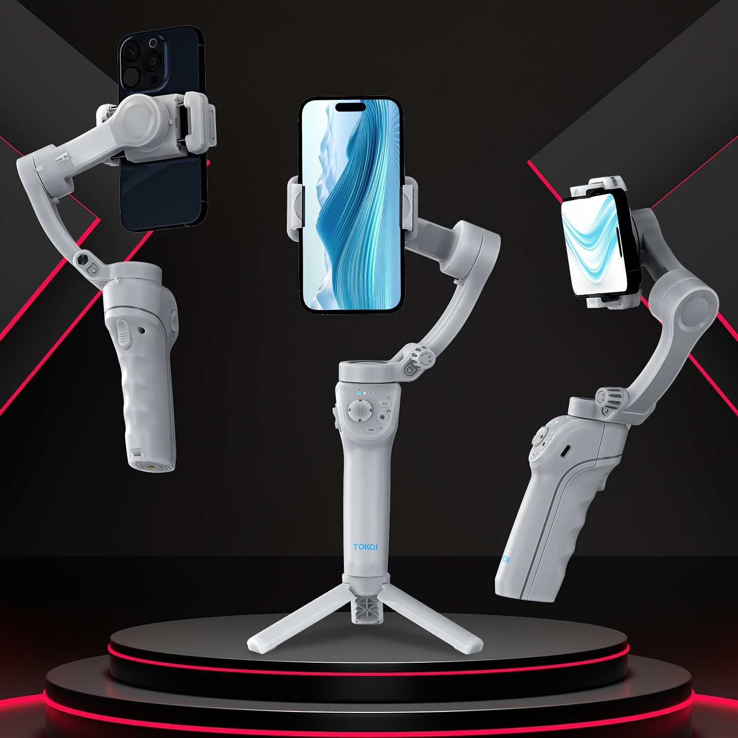 hohem iSteady XE - Estabilizador de cardán para teléfono inteligente,  cardán de mano de 3 ejes, estabilizador portátil y plegable para iPhone y