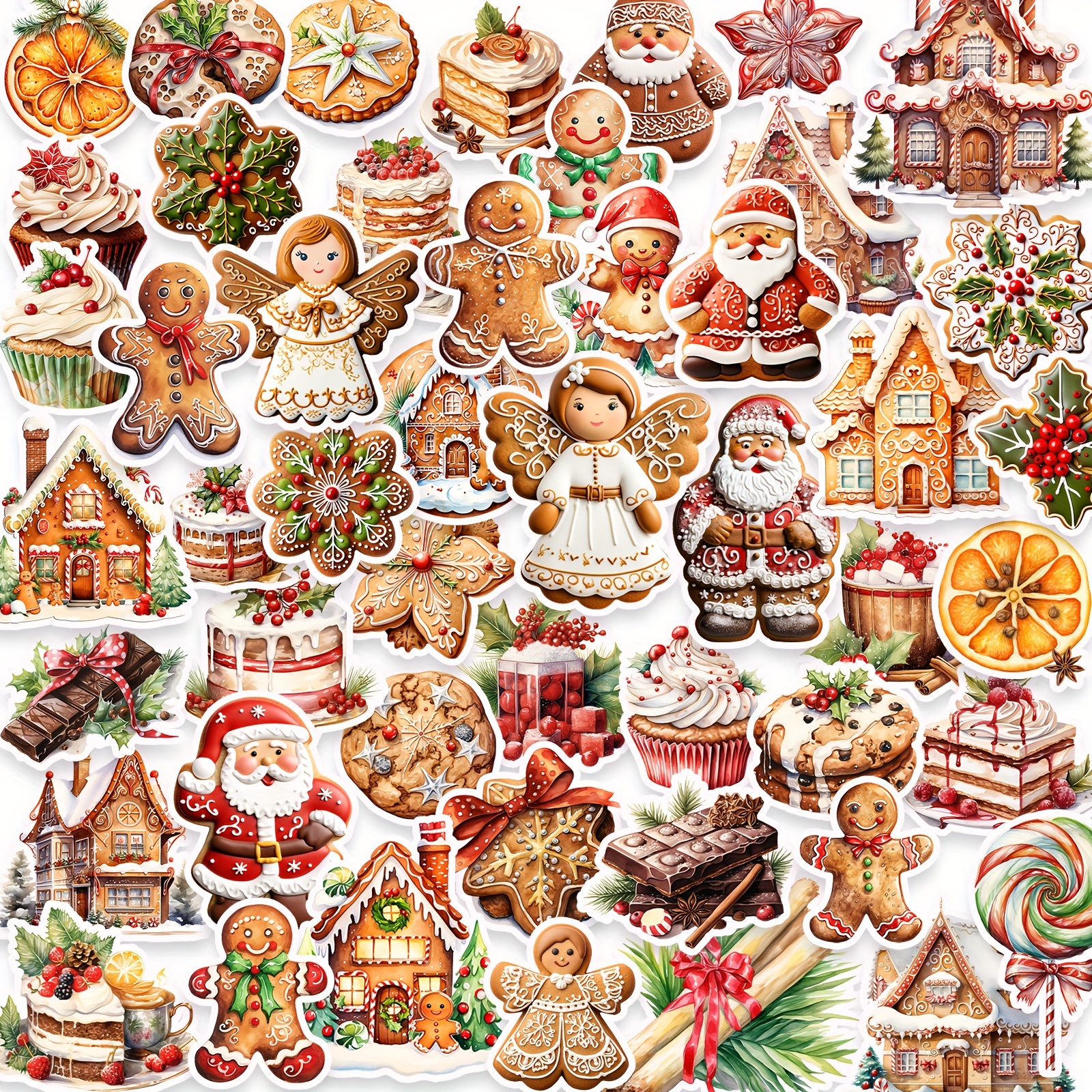 Christmas Gingerbread Man Candy Window Stickers High-Quality Material Decorative Stickers for Creative Christmas Holiday Gifts