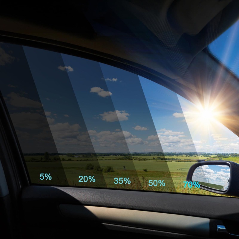 Pare-brise avant de voiture Protection Pare-soleil Abat-jour Autocollant  Fenêtre Sun Visor Strip Isolation Thermique Teinter Film 150x20cm  Décoration de voiture