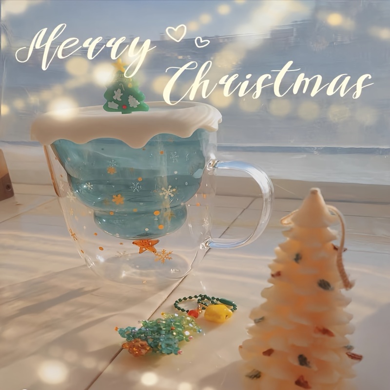 Christmas Tree Shaped Double Walled Glass Coffee Mug – Our Dining Table